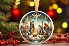 Round Christmas Ornament Sublimation|Clipart Product Image 2