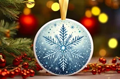 Round Christmas Ornament Sublimation|Clipart Product Image 1