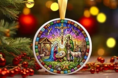 Round Christmas Ornament Sublimation|Clipart Product Image 2