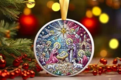 Round Christmas Ornament Sublimation|Clipart Product Image 2
