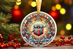 Round Christmas Ornament Sublimation|Clipart Product Image 2