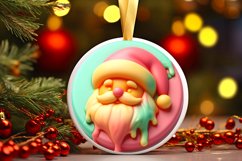 Watercolor Winter Scene with Santa and Mountains PNG Product Image 3