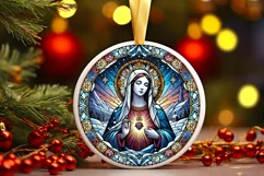 Round Christmas Ornament Sublimation|Clipart Product Image 2