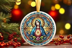 Round Christmas Ornament Sublimation|Clipart Product Image 2