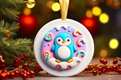 Round Christmas Ornament Sublimation|Clipart Product Image 2
