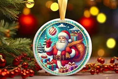 Round Christmas Ornament Sublimation|Clipart Product Image 2