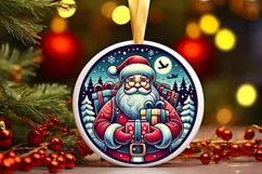 Round Christmas Ornament Sublimation|Clipart Product Image 2