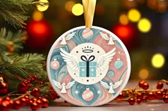 Round Christmas Ornament Sublimation|Clipart Product Image 2
