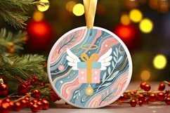 Round Christmas Ornament Sublimation|Clipart Product Image 2
