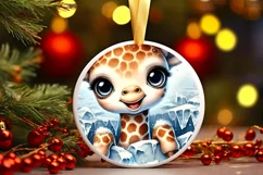 Round Christmas Ornament Sublimation|Clipart Product Image 2