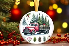 Round Christmas Ornament Sublimation|Clipart Product Image 2