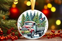 Round Christmas Ornament Sublimation|Clipart Product Image 2