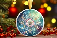 Round Christmas Ornament Sublimation|Clipart Product Image 3