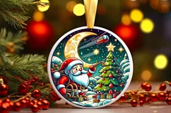 Round Christmas Ornament Sublimation|Clipart Product Image 1