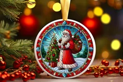 Round Christmas Ornament Sublimation|Clipart Product Image 1