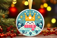 Round Christmas Ornament Sublimation|Clipart Product Image 2
