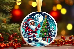 Round Christmas Ornament Sublimation|Clipart Product Image 1