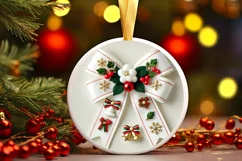 Round Christmas Ornament Sublimation|Clipart Product Image 2