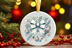 Round Christmas Ornament Sublimation|Clipart Product Image 2