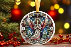 Round Christmas Ornament Sublimation|Clipart Product Image 2