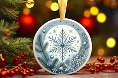 Round Christmas Ornament Sublimation|Clipart Product Image 1