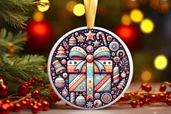 Round Christmas Ornament Sublimation|Clipart Product Image 1