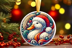 Round Christmas Ornament Sublimation|Clipart Product Image 1
