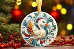 Round Christmas Ornament Sublimation|Clipart Product Image 1