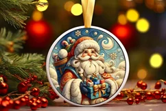 Round Christmas Ornament Sublimation|Clipart Product Image 1