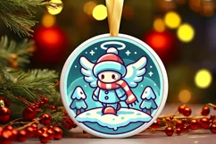 Round Christmas Ornament Sublimation|Clipart Product Image 1