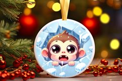 Round Christmas Ornament Sublimation|Clipart Product Image 1