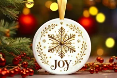Round Christmas Ornament Sublimation|Clipart Product Image 1