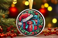 Round Christmas Ornament Sublimation|Clipart Product Image 1