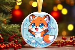 Round Christmas Ornament Sublimation|Clipart Product Image 2