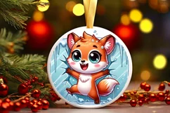 Round Christmas Ornament Sublimation|Clipart Product Image 2