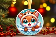 Round Christmas Ornament Sublimation|Clipart Product Image 2