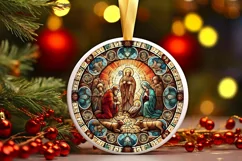 Round Christmas Ornament Sublimation|Clipart Product Image 2