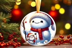 Round Christmas Ornament Sublimation|Clipart Product Image 2