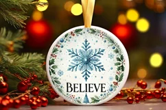 Round Christmas Ornament Sublimation|Clipart Product Image 1