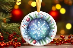 Round Christmas Ornament Sublimation|Clipart Product Image 1