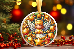 Round Christmass Ornament PNG Product Image 1