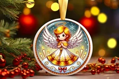 Round Christmas Ornament Sublimation|Clipart Product Image 1