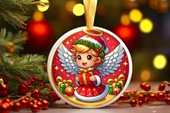 Round Christmas Ornament Sublimation|Clipart Product Image 1