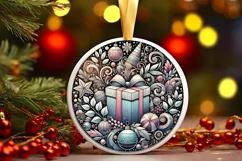 Round Christmas Ornament Sublimation|Clipart Product Image 2