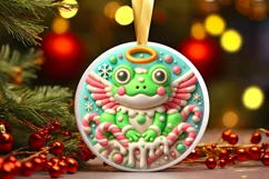 Round Christmas Ornament Sublimation|Clipart Product Image 2