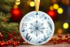 Round Christmas Ornament Sublimation|Clipart Product Image 1