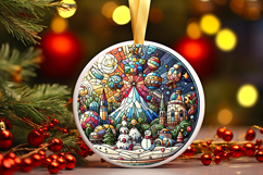 Round Christmass Ornament PNG Product Image 1
