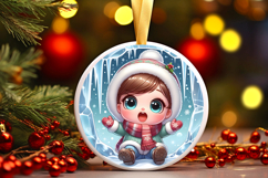 Round Christmass Ornament PNG Product Image 1