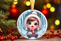 Round Christmas Ornament Sublimation|Clipart Product Image 1