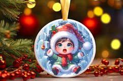 Round Christmas Ornament Sublimation|Clipart Product Image 1
